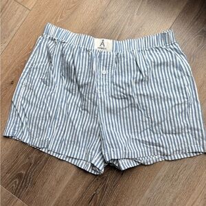 A Brand Blue Striped Women's Shorts